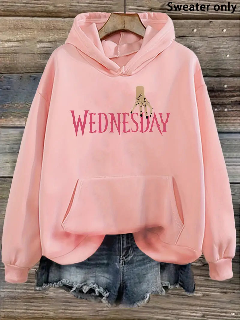 Plus Size Women'S Wednesday Addams Inspired Hoodie
