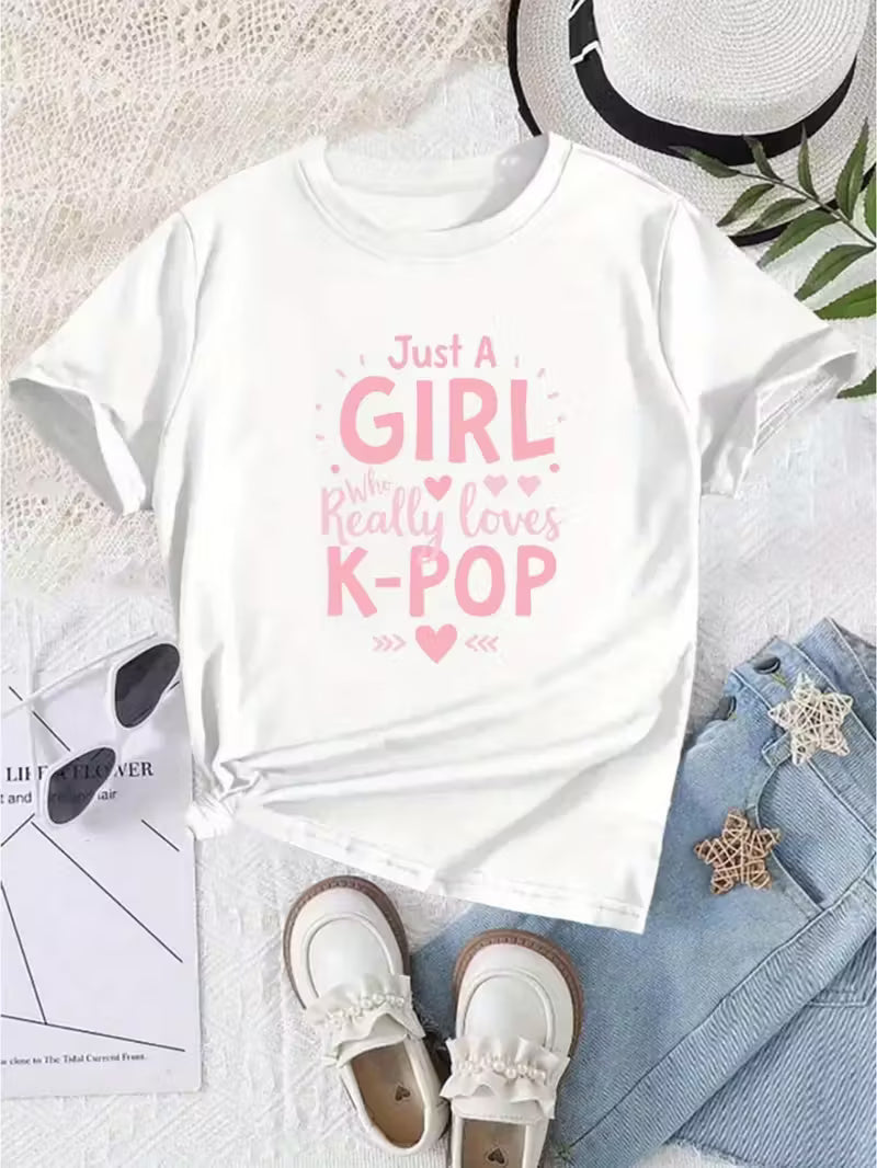 Girls K Pop Graphic T Shirt