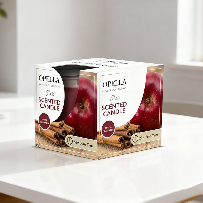 Glass Jar Scented Candle Apple and Cinnamon Fragrance