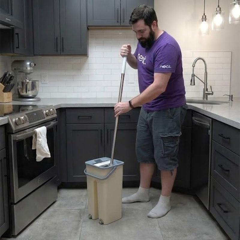 5L Flat Mop Bucket Set With 2 Mop Pads