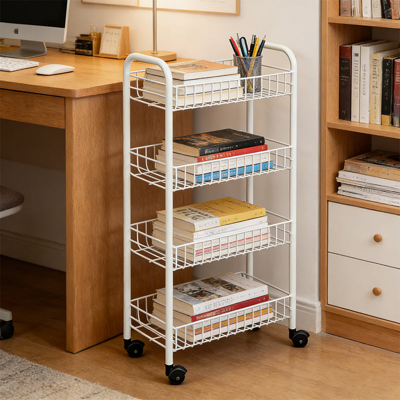 4 Tier Metal Rolling Utility Cart with Casters