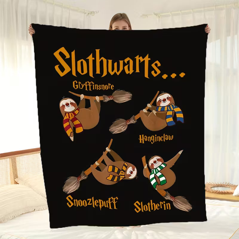 Sloth Pattern Flannel Blanket