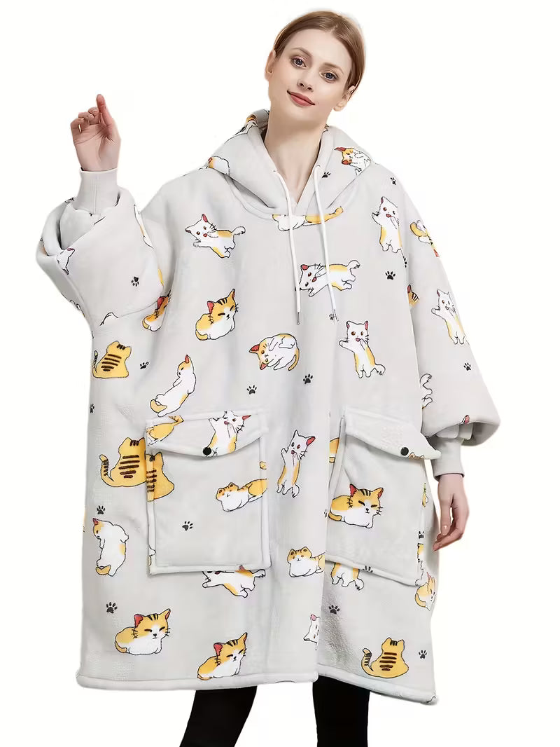 Cat Wearable Blanket For Adults