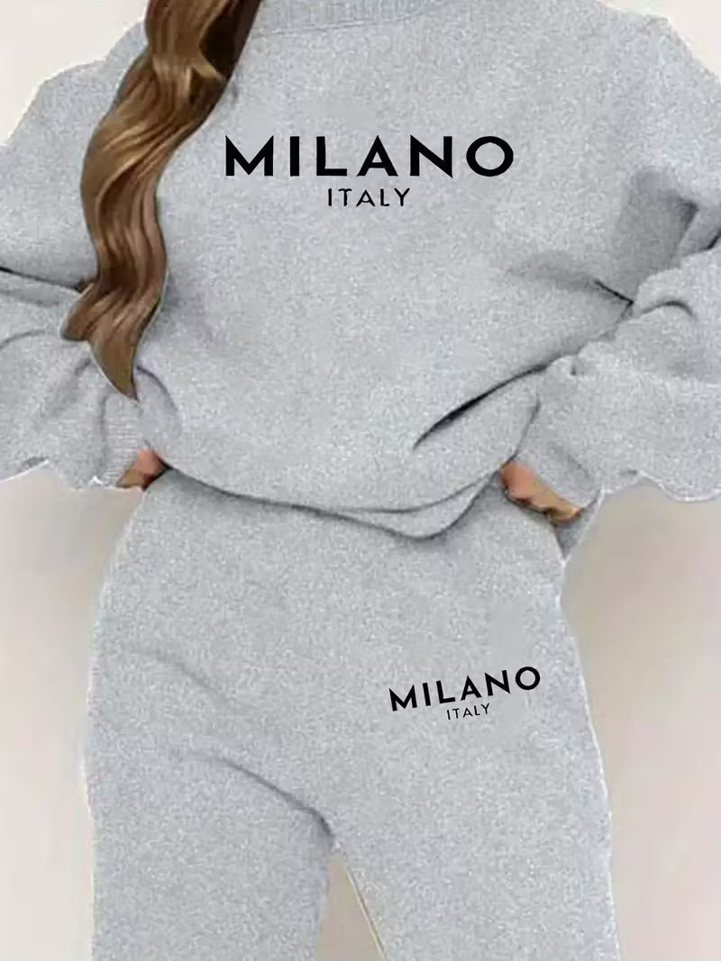 Graphic Print Two Piece Set