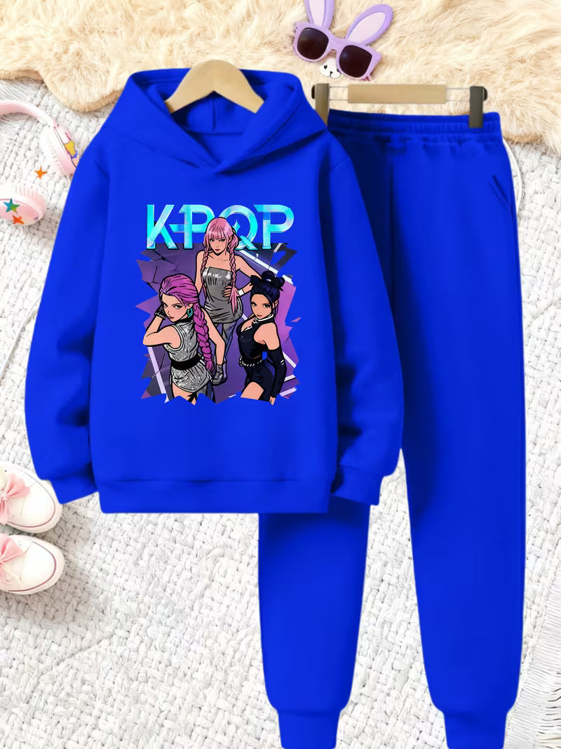 Warm Hooded Sweatshirt and Jogger Pants Set