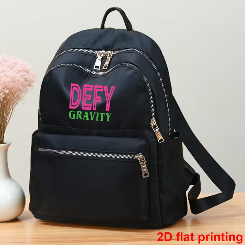 Women'S Backpack with "DEFY GRAVITY" Print