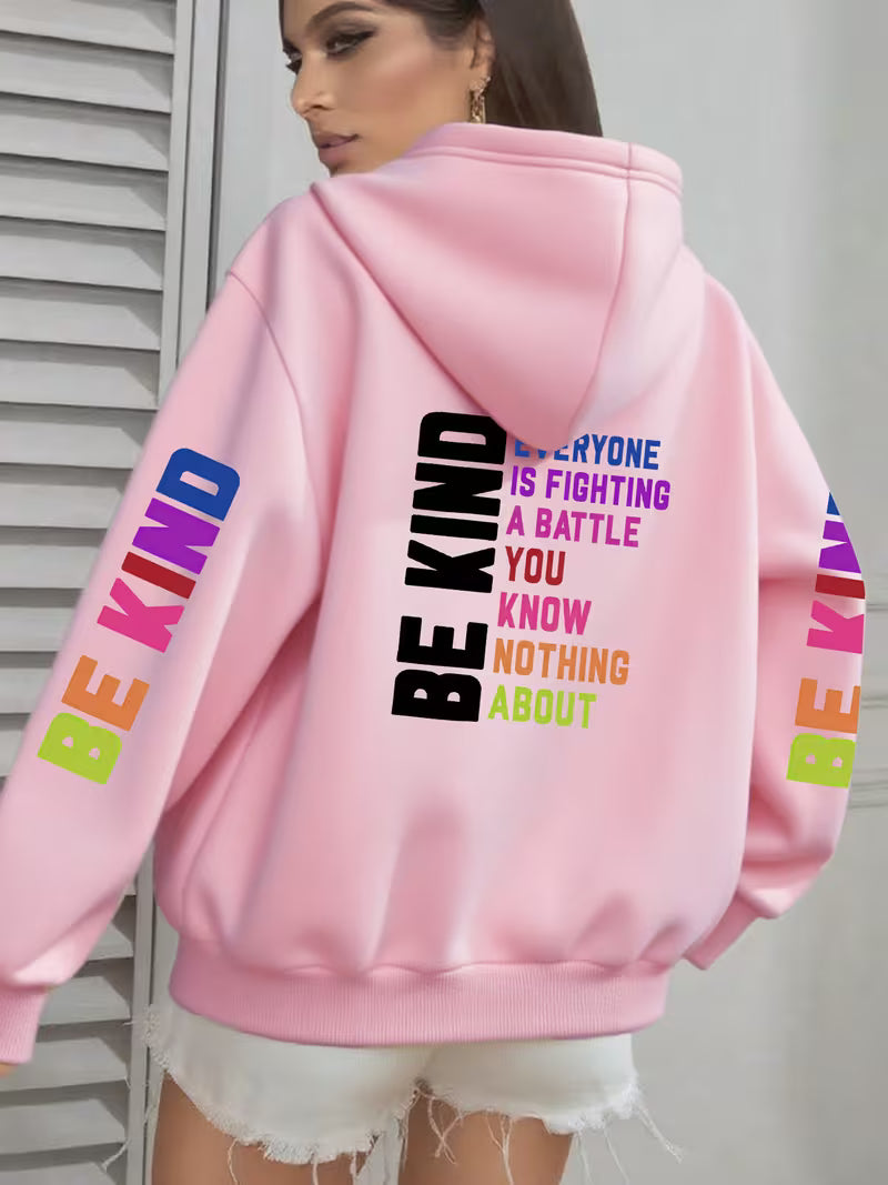 Fashion hooded sweatshirt with printed back and Sleeves