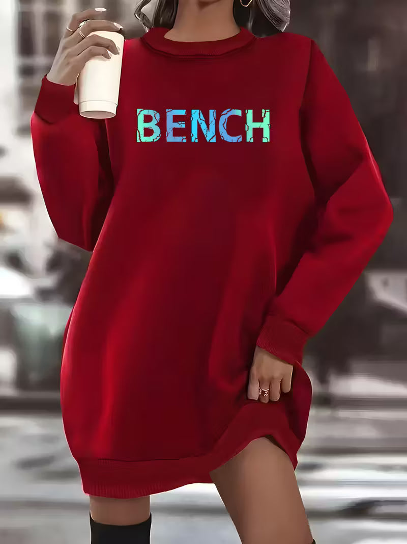 Plus Size Women's Oversized Sweatshirt Dress