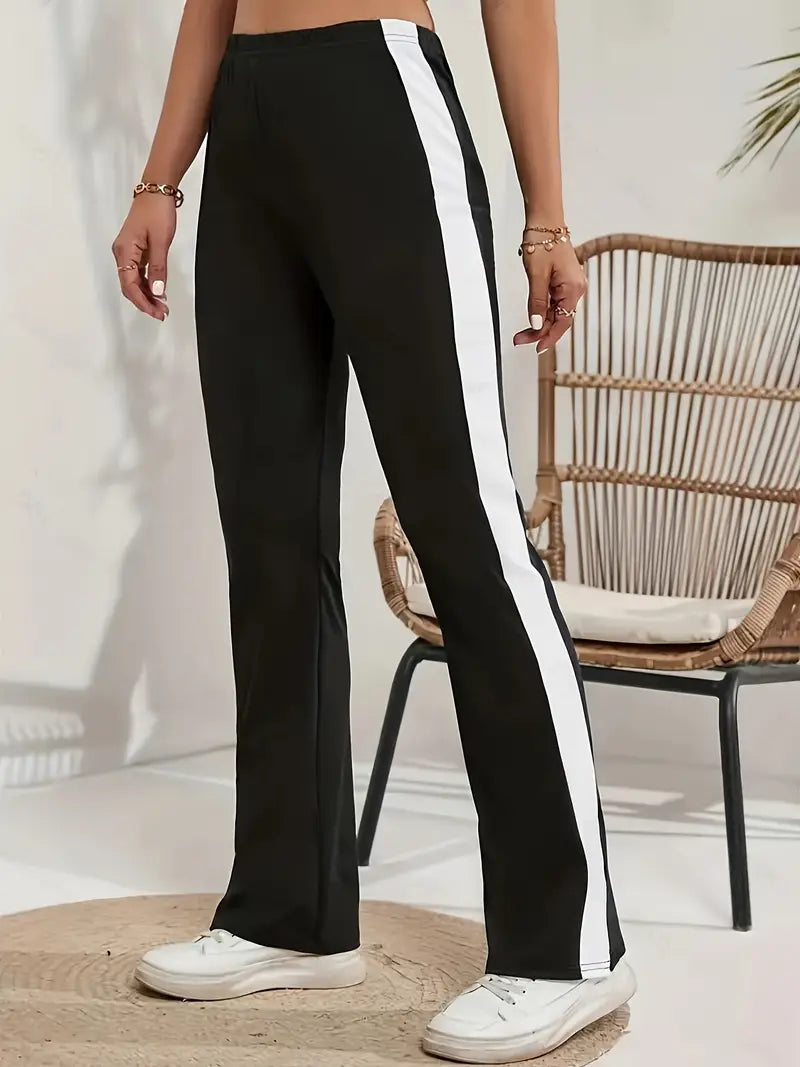 Plus Size Color Block Pants