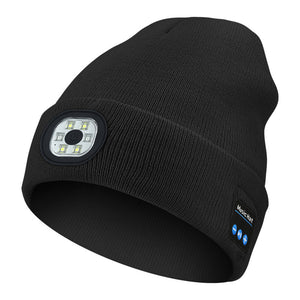 Bluetooth Beanie Unisex Torch Hat Winter Knitted Cap with Headphones
