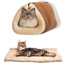 Load image into Gallery viewer, Kitty Shack 2 in 1 Tunnel Bed and Mat Thermal Self Heating Bed for Pet