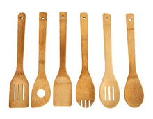 Load image into Gallery viewer, 6 x Bamboo Kitchen Utensils Set