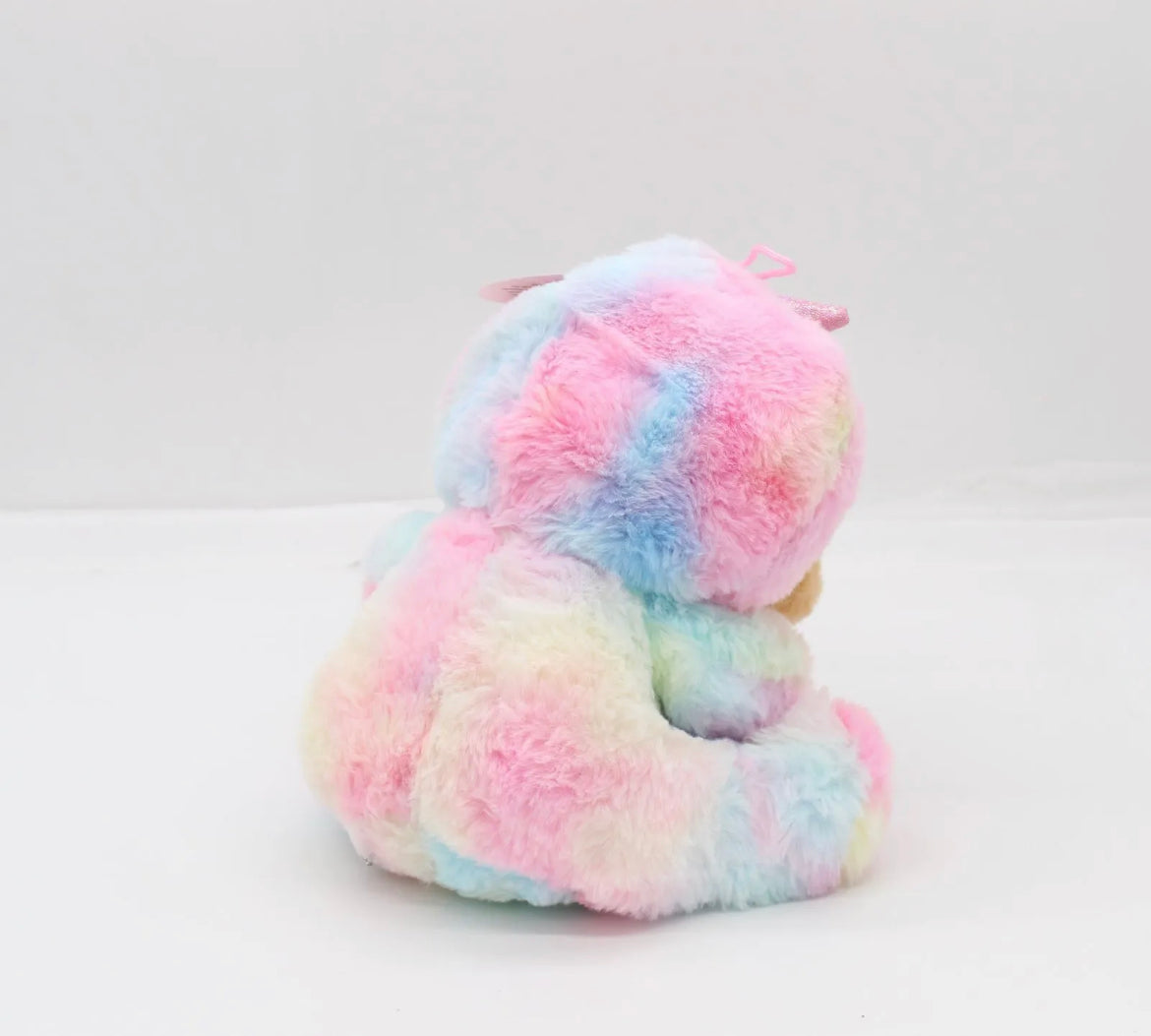 25cm Soft Plush Rainbow Pastel with Hoodie