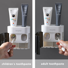 Load image into Gallery viewer, Wall-mounted Toothbrush Holder Double Toothpaste Dispenser with Wall Sticker
