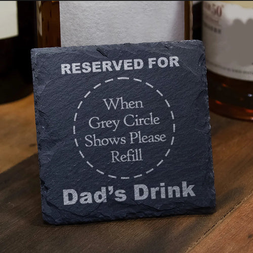 Personalised Rustic Slate Coaster Engraved Any Text Gift for Him