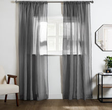 Load image into Gallery viewer, Look Slot Top Voile Curtains (Pair) 55&quot; x 87&quot;