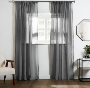 Look Slot Top Voile Curtains (Pair) 55" x 87"