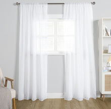 Load image into Gallery viewer, Look Slot Top Voile Curtains (Pair) 55&quot; x 87&quot;
