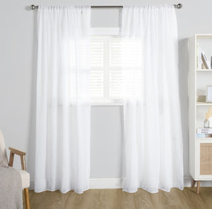 Look Slot Top Voile Curtains (Pair) 55" x 87"