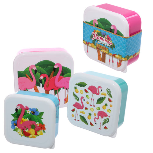 Lunch Boxes Set of 3 (S/M/L) - Flamingo