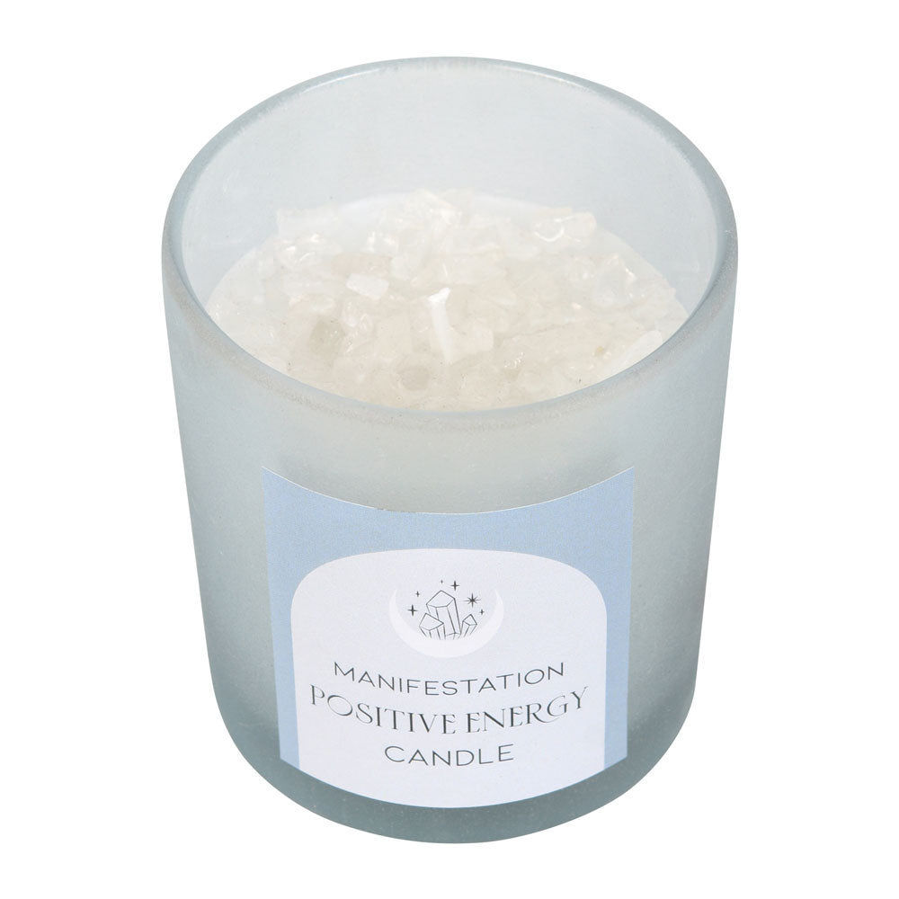 Positive Energy- White Sage Crystal Chip Candle