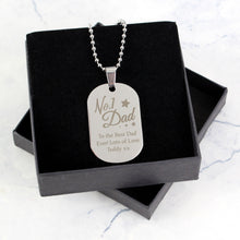 Load image into Gallery viewer, Personalised No.1 Dad Stainless Steel Dog Tag Necklace