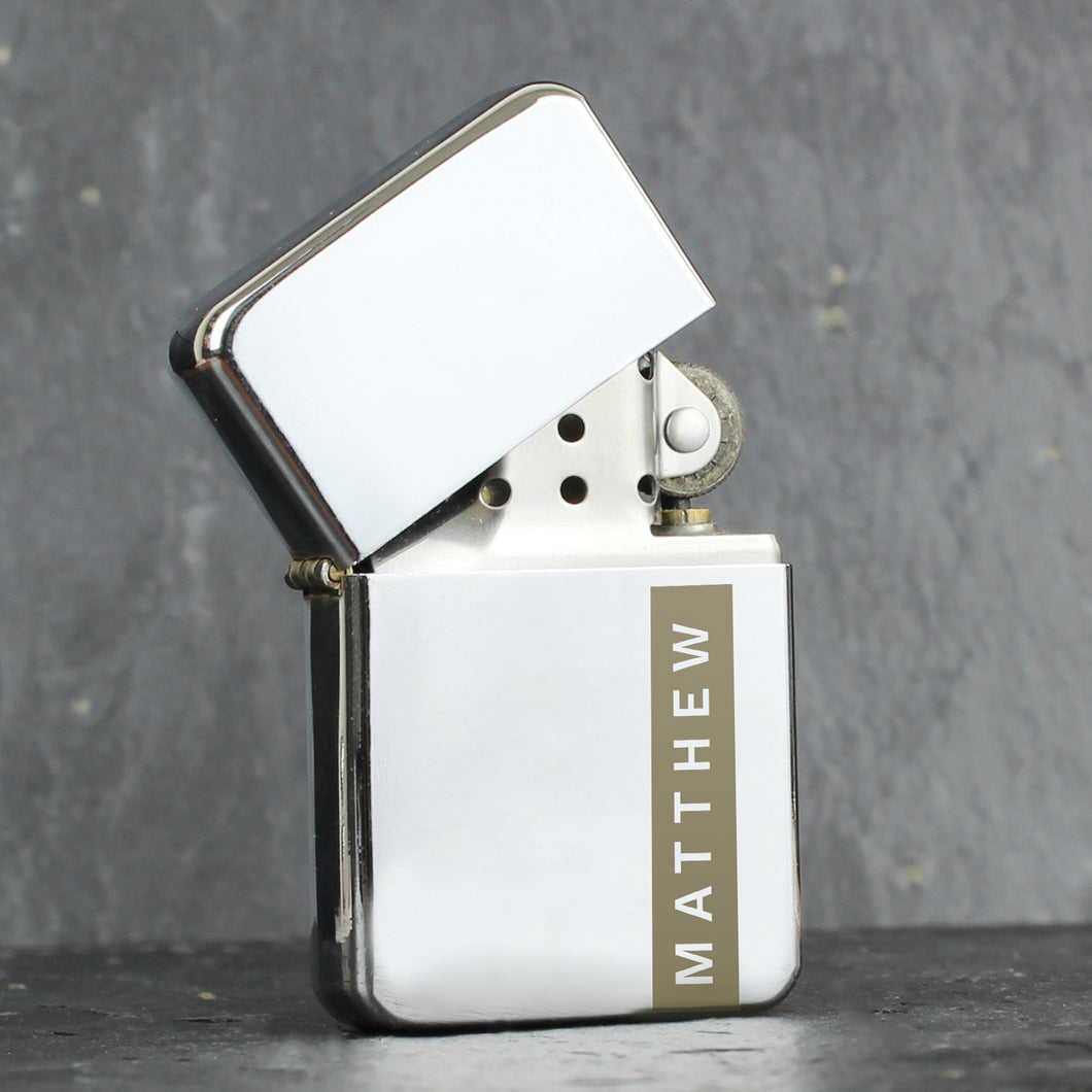 Personalised Name Only Black Lighter