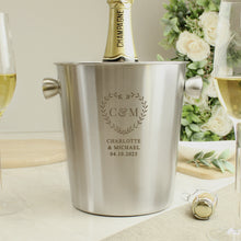 Load image into Gallery viewer, Personalised Botanical Stainless Steel Ice Bucket