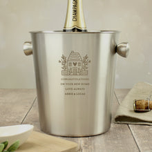Load image into Gallery viewer, Personalised House Stainless Steel Ice Bucket
