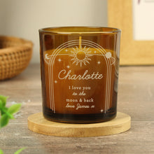 Load image into Gallery viewer, Personalised Celestial Amber Glass Candle