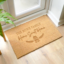 Load image into Gallery viewer, Personalised Home Sweet Home Rectangle Indoor Doormat