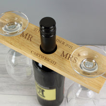 Load image into Gallery viewer, Personalised Couple Wine Glass &amp; Bottle Butler