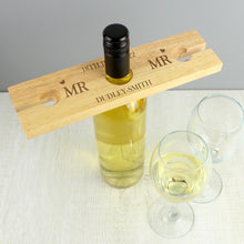Load image into Gallery viewer, Personalised Couple Wine Glass &amp; Bottle Butler