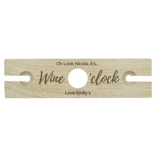 Load image into Gallery viewer, Personalised &#39;Wine O&#39;clock&#39; Wine Glass &amp; Bottle Butler