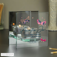 Load image into Gallery viewer, Personalised Butterfly Mirrored Tealight Holder