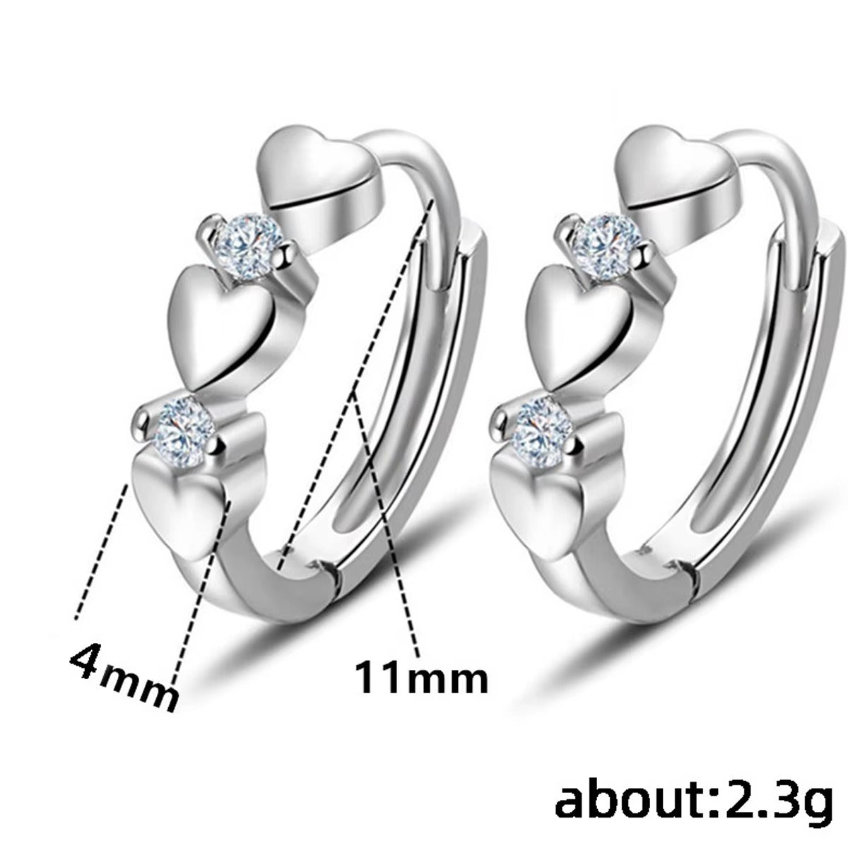 Cute Small Heart Hoop Earrings