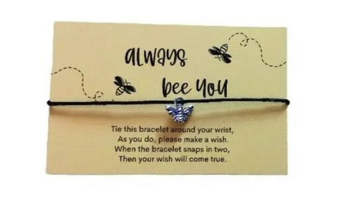 Make a wish / Friendship Bracelet- Bee Charm- Always Bee You