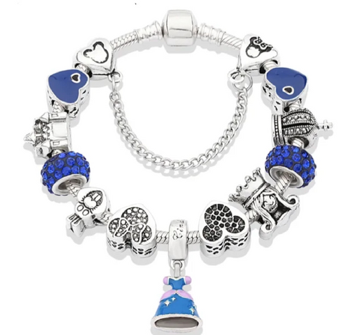 Blue Silver Crystal Disney Themed Bracelet