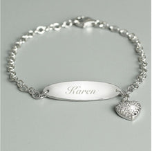 Load image into Gallery viewer, Personalised Children&#39;s Sterling Silver and Cubic Zirconia Bracelet