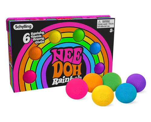 Rainbow Teenie Needoh Squishy Teenie Groovy Globs Balls 6 in Pack