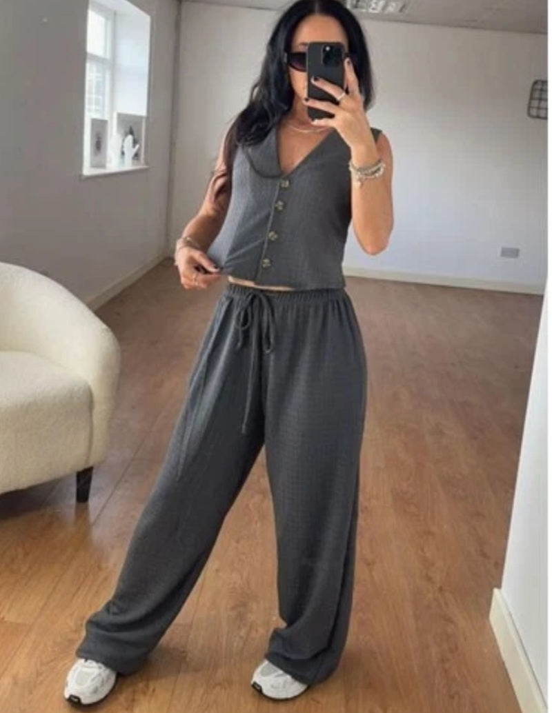 Womens Vest Loungewear CoOrdinate Set