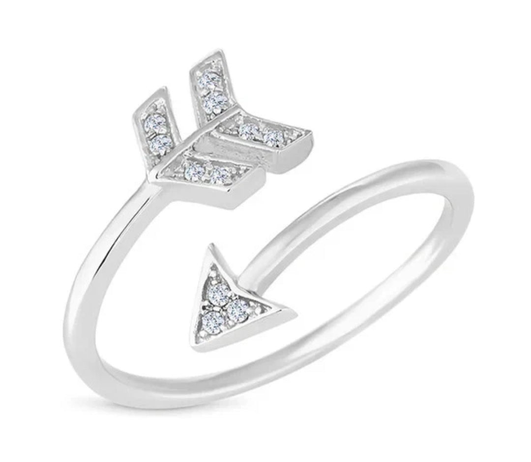 Diamond Style Silver Arrow Ring