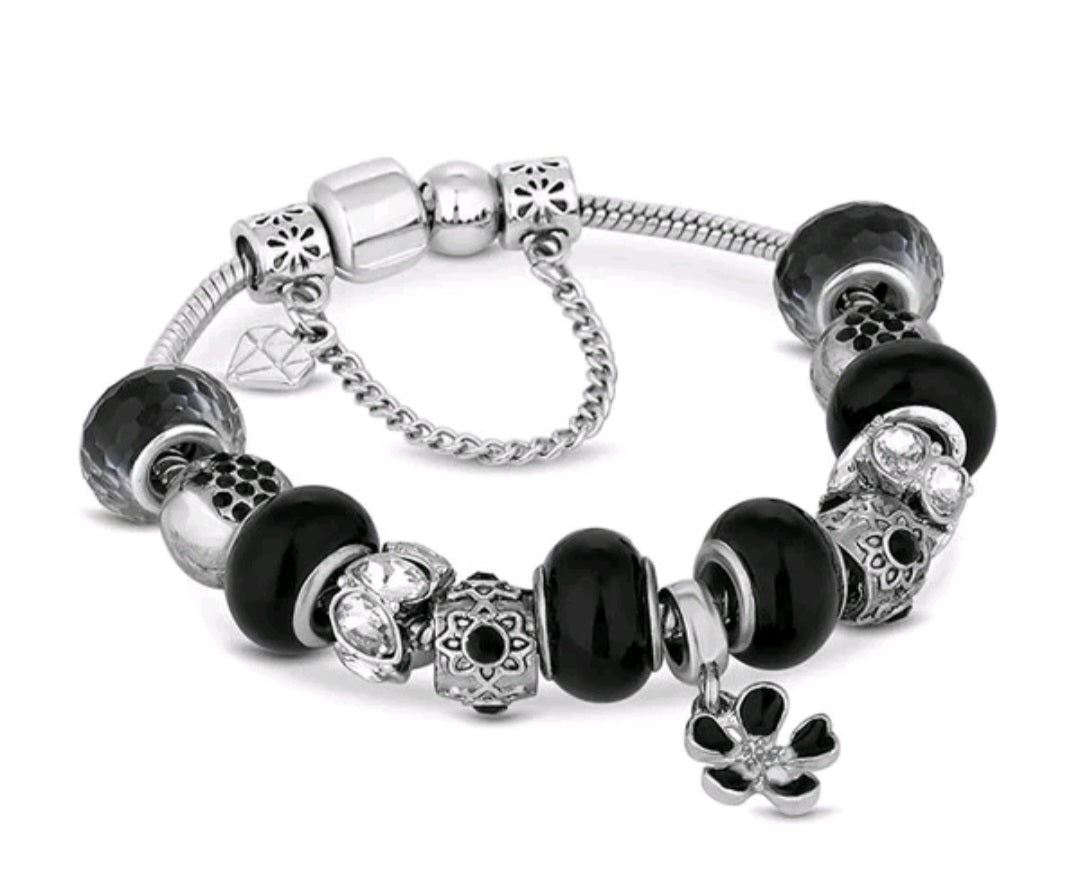 Black Diamond Style Ava Charm Bracelet