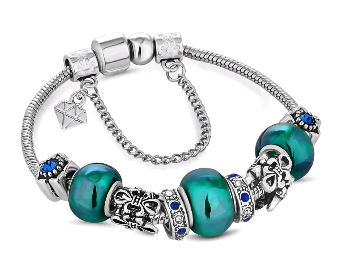 Blue Diamond Style Ava Charm Bracelet