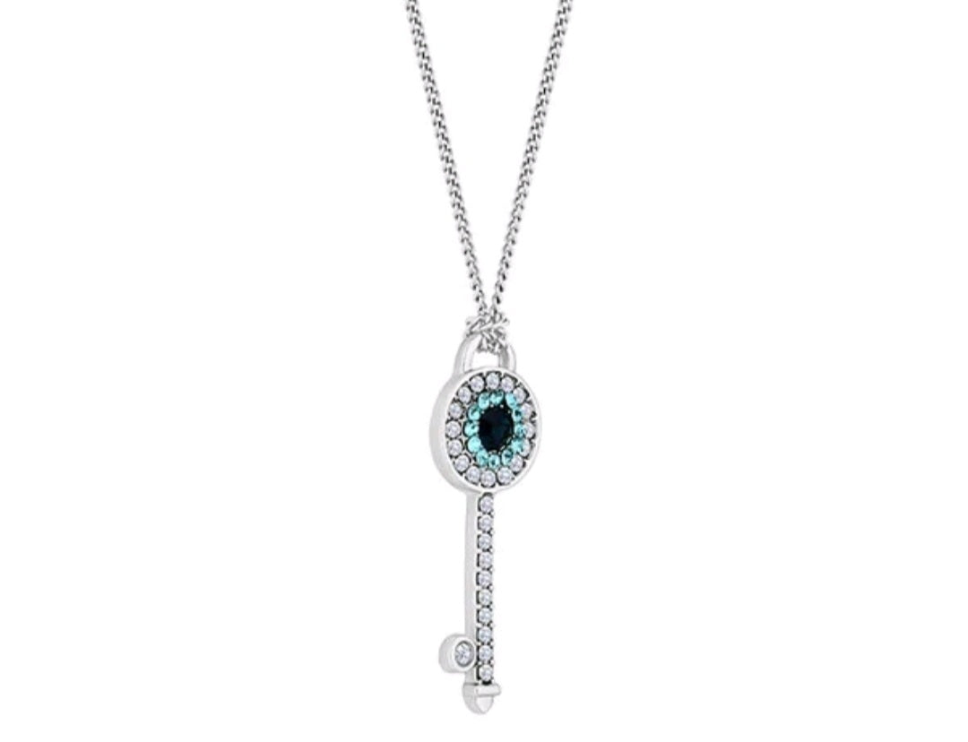 Diamond Style Key Pendant Necklace