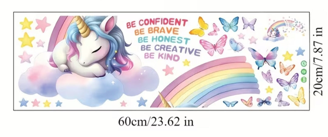 Inspirational Rainbow Unicorn Wall Stickers