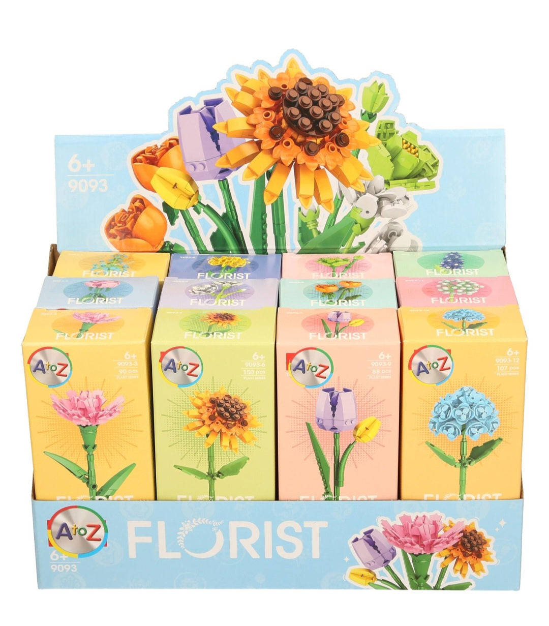 12 Assorted Kids Brick Flower Building Set