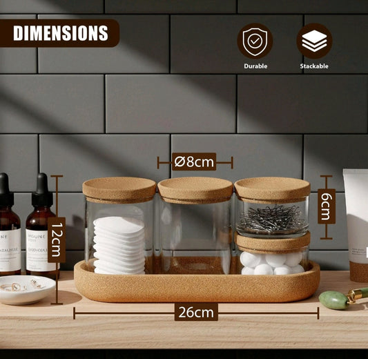 Storage Jars with Lids & Base