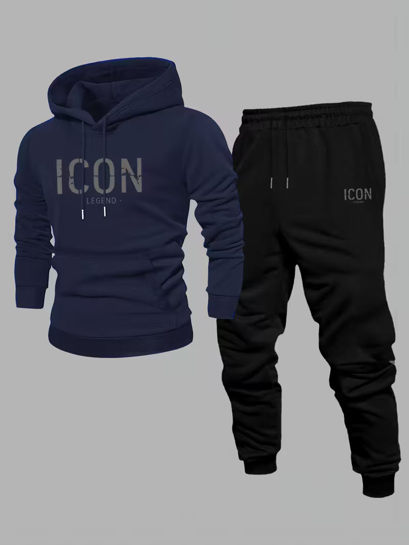 Inspirational Pattern Men's Hoodie and Sweatpants Set
