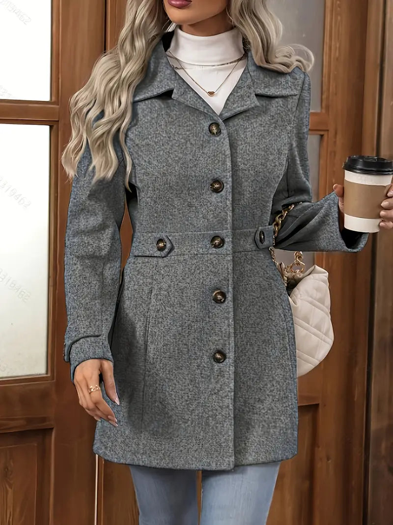 Womans Elegant Tweed Coat